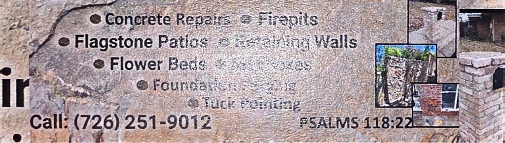 CornerStone Masonry Business Card - Front